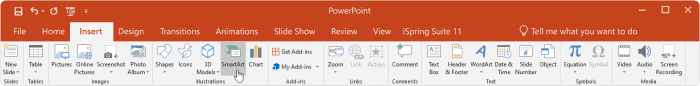 Maak een tijdlijn met PowerPoint SmartArt