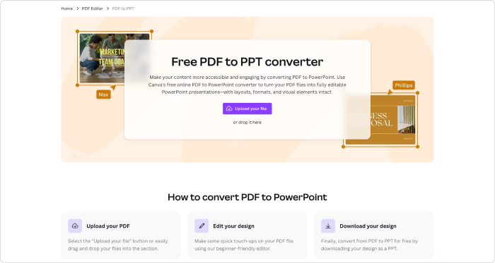 Canva - PDF naar PPT converter tool