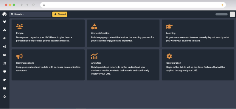 Het Tovuti LMS dashboard